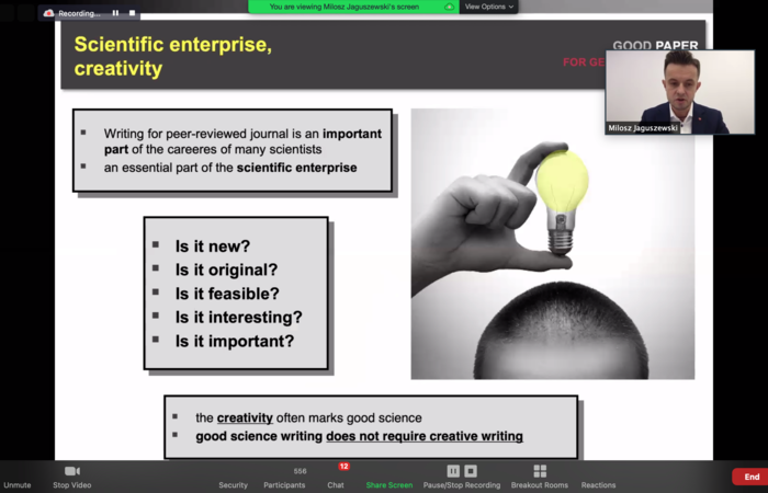Cykl webinarów "Dare to Publish" z Prof. Miłoszem J. Jaguszewskim